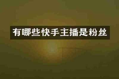 有哪些快手主播是粉丝