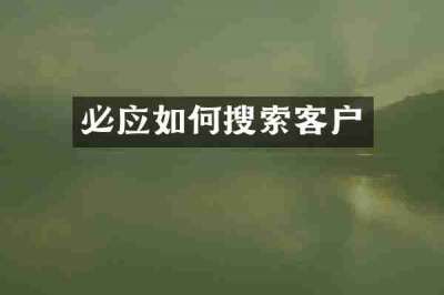必应如何搜索客户