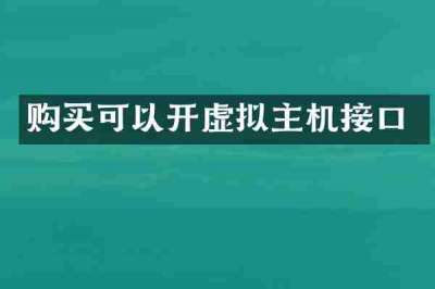 购买可以开虚拟主机接口