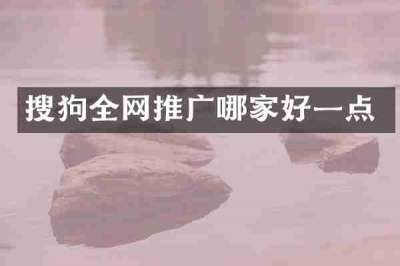 搜狗全网推广哪家好一点