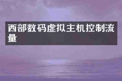 西部数码虚拟主机控制流量
