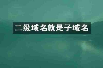 二级域名就是子域名