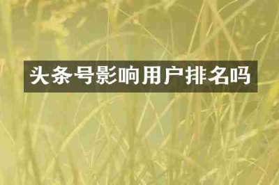 头条号影响用户排名吗
