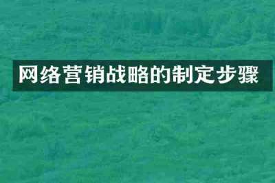 网络营销战略的制定步骤