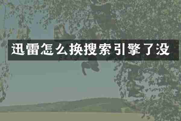 迅雷怎么换搜索引擎了没