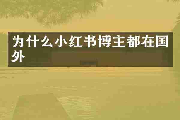 为什么小红书博主都在国外