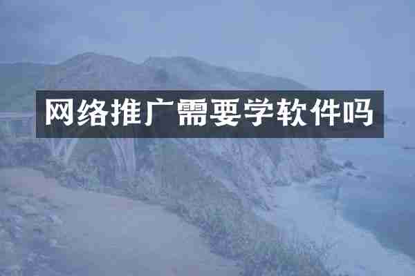 网络推广需要学软件吗