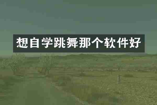 想自学跳舞那个软件好