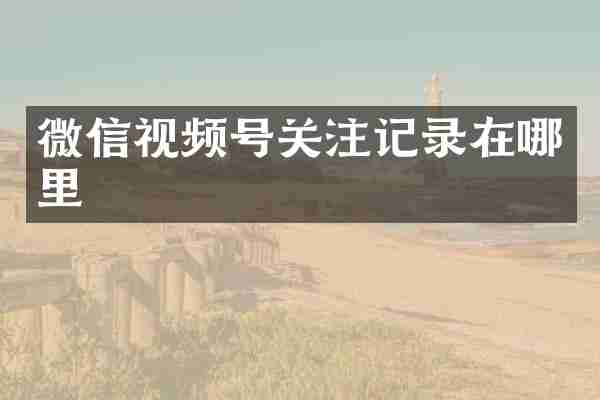微信视频号关注记录在哪里