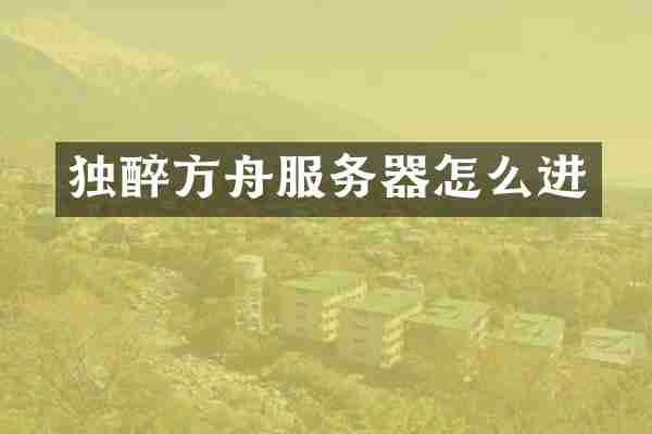 独醉方舟服务器怎么进