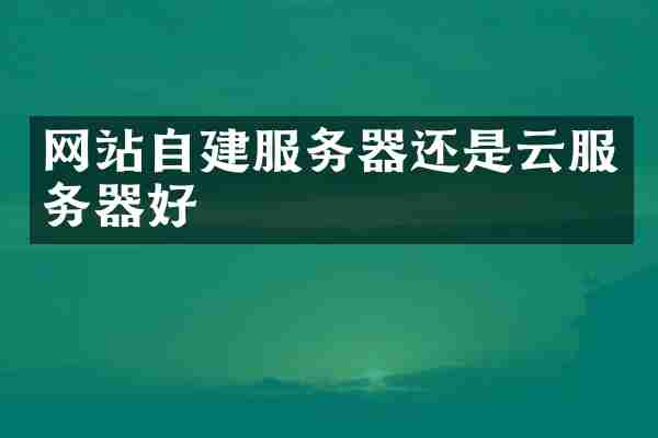 网站自建服务器还是云服务器好