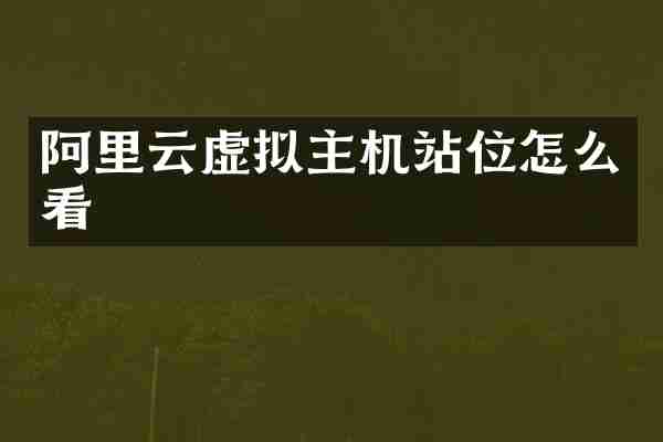 阿里云虚拟主机站位怎么看