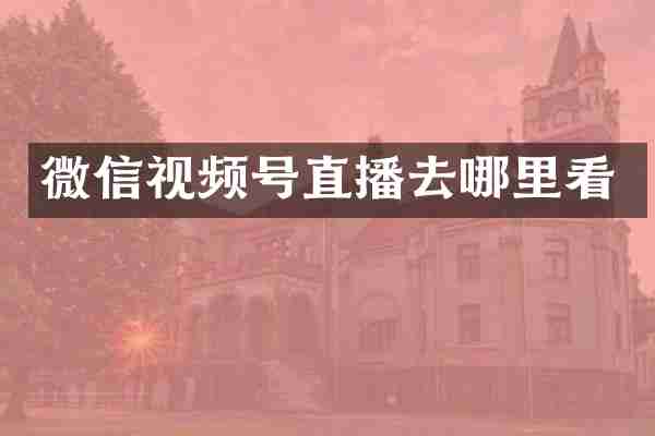 微信视频号直播去哪里看