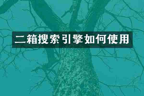 二箱搜索引擎如何使用
