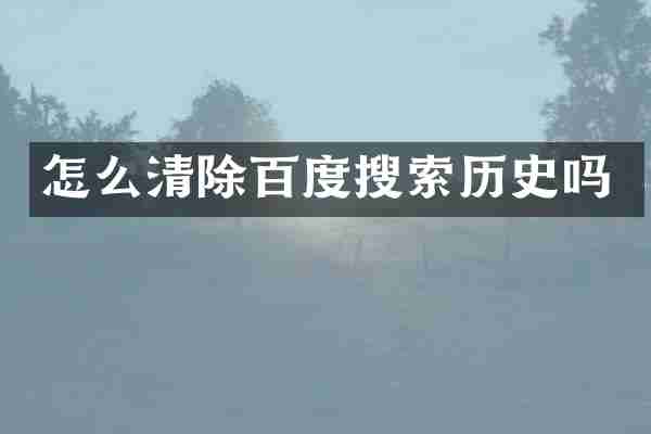 怎么清除百度搜索历史吗