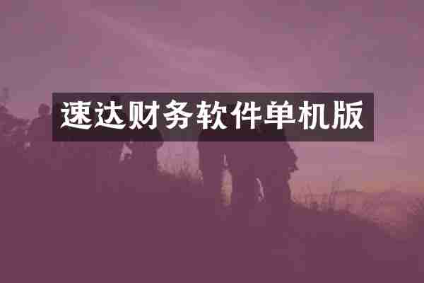 速达财务软件单机版