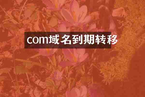 com域名到期转移