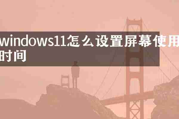 windows11怎么设置屏幕使用时间