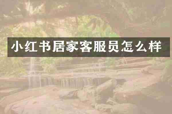 小红书居家客服员怎么样