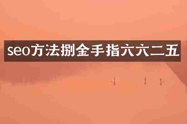 seo方法捌金手指六六二五