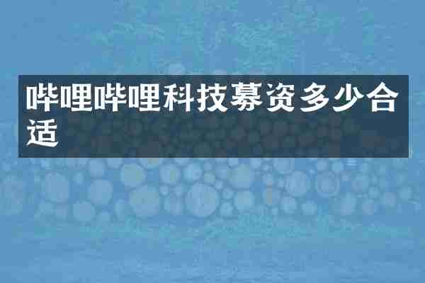 哔哩哔哩科技募资多少合适