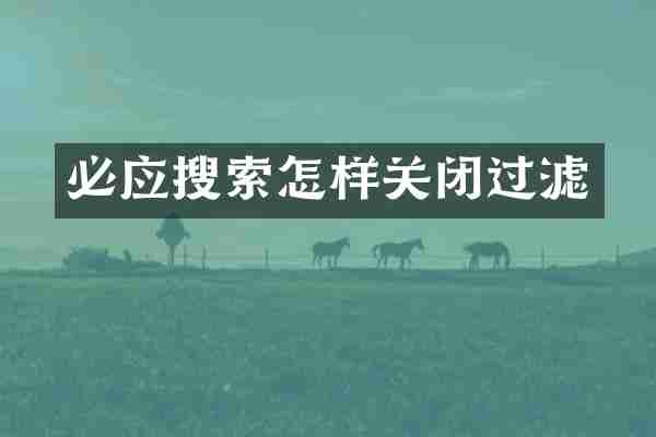 必应搜索怎样关闭过滤