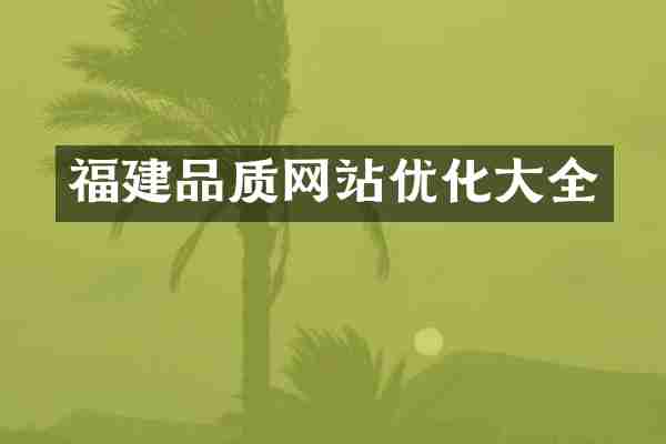 福建品质网站优化大全