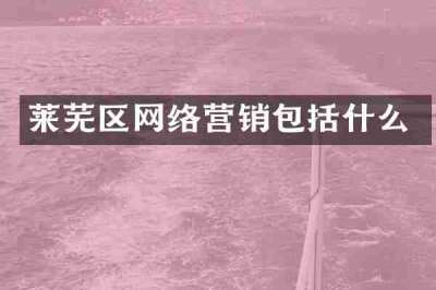 莱芜区网络营销包括什么