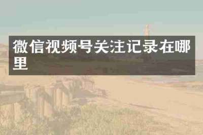 微信视频号关注记录在哪里