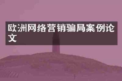 欧洲网络营销骗局案例论文