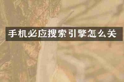手机必应搜索引擎怎么关
