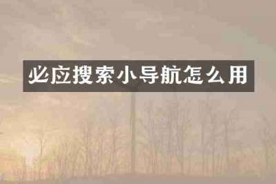 必应搜索小导航怎么用