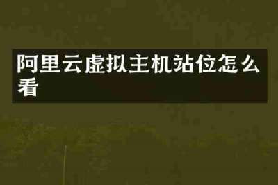 阿里云虚拟主机站位怎么看