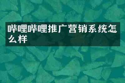 哔哩哔哩推广营销系统怎么样
