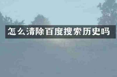 怎么清除百度搜索历史吗