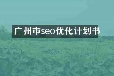 广州市seo优化计划书