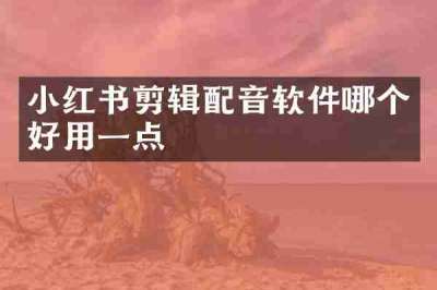 小红书剪辑配音软件哪个好用一点