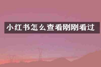 小红书怎么查看刚刚看过