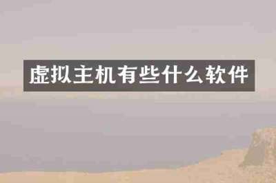 虚拟主机有些什么软件