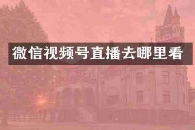 微信视频号直播去哪里看