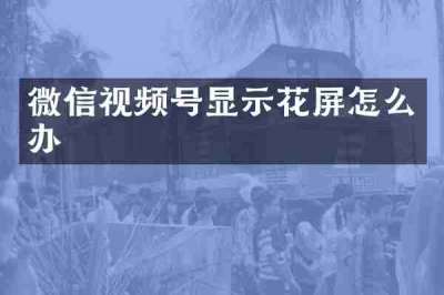微信视频号显示花屏怎么办