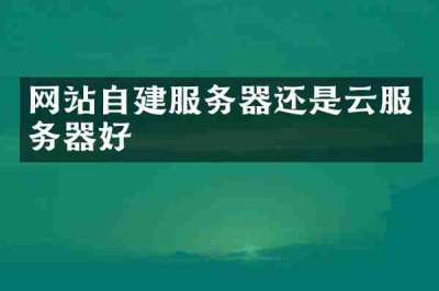 网站自建服务器还是云服务器好