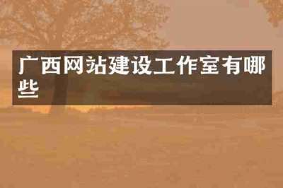 广西网站建设工作室有哪些