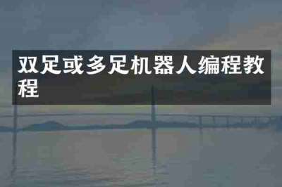 双足或多足机器人编程教程