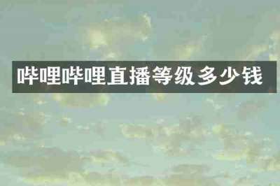 哔哩哔哩直播等级多少钱