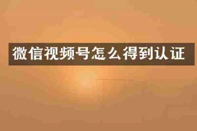 微信视频号怎么得到认证