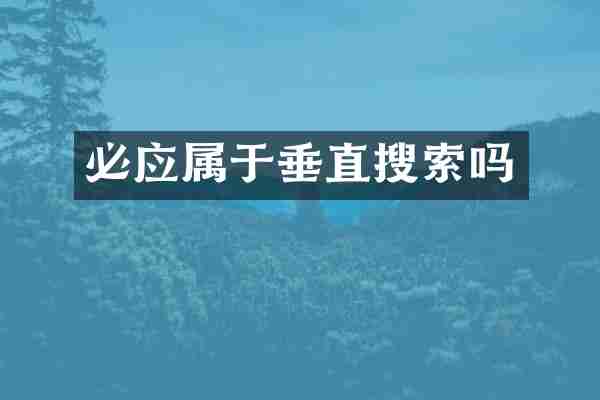 必应属于垂直搜索吗