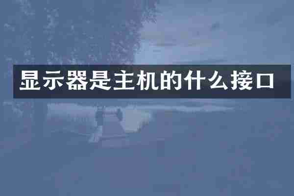 显示器是主机的什么接口