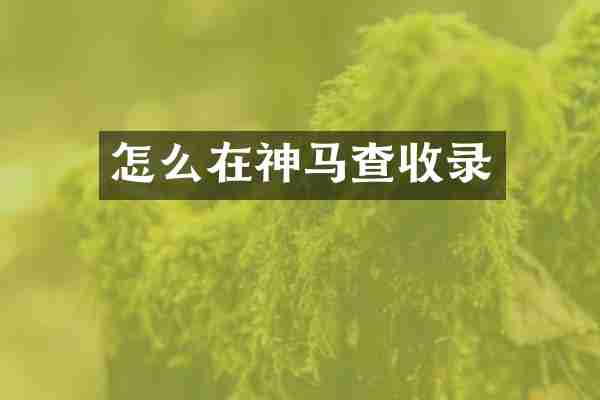 怎么在神马查收录