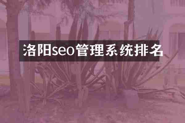 洛阳seo管理系统排名